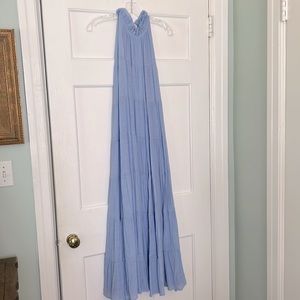 Gently tiered sky blue summer dress